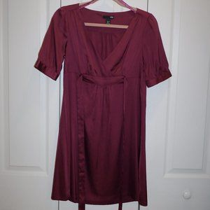 H&M Silky Burgundy Dress
